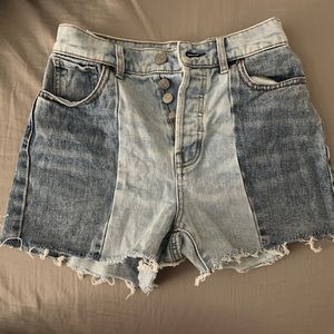 Pacsun two-tone patchwork jean shorts